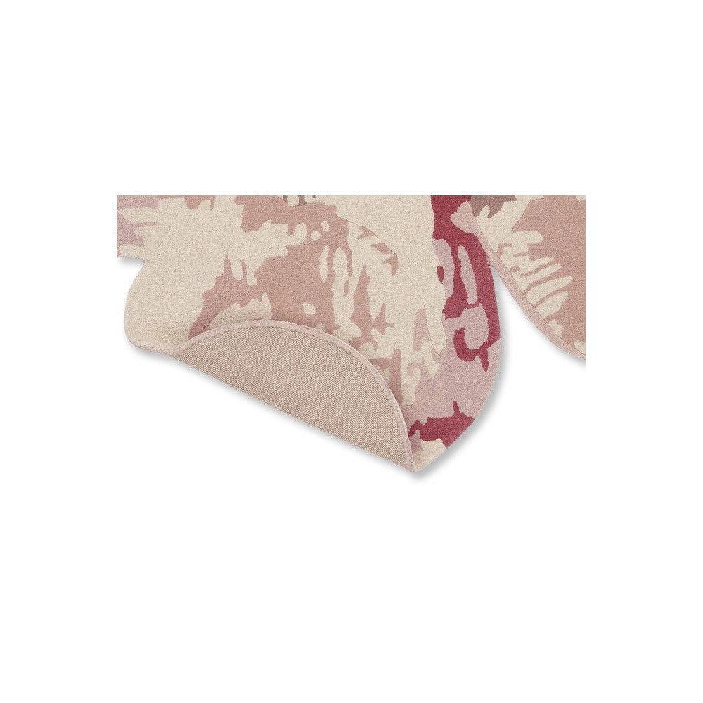 Ted Baker Shaped Magnolia Light Pink Pure Wool Designer Round Rug