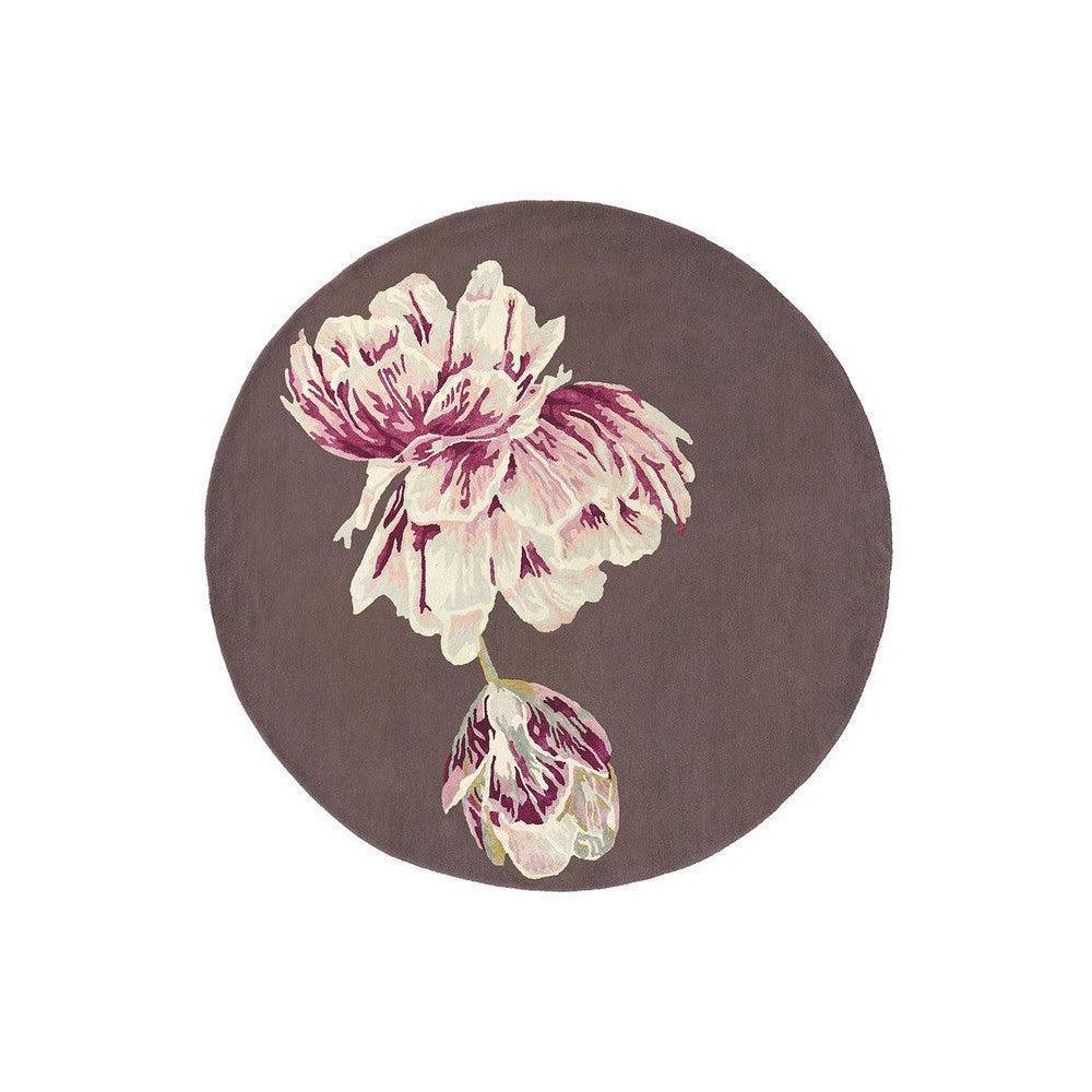 Ted Baker Tranquility Round Aubergine Wool & Viscose Designer Rug