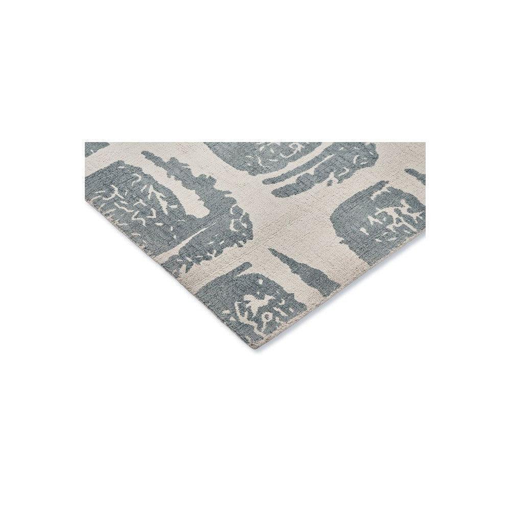 Ted Baker Woodblock Grey Pure Cotton Designer Rug