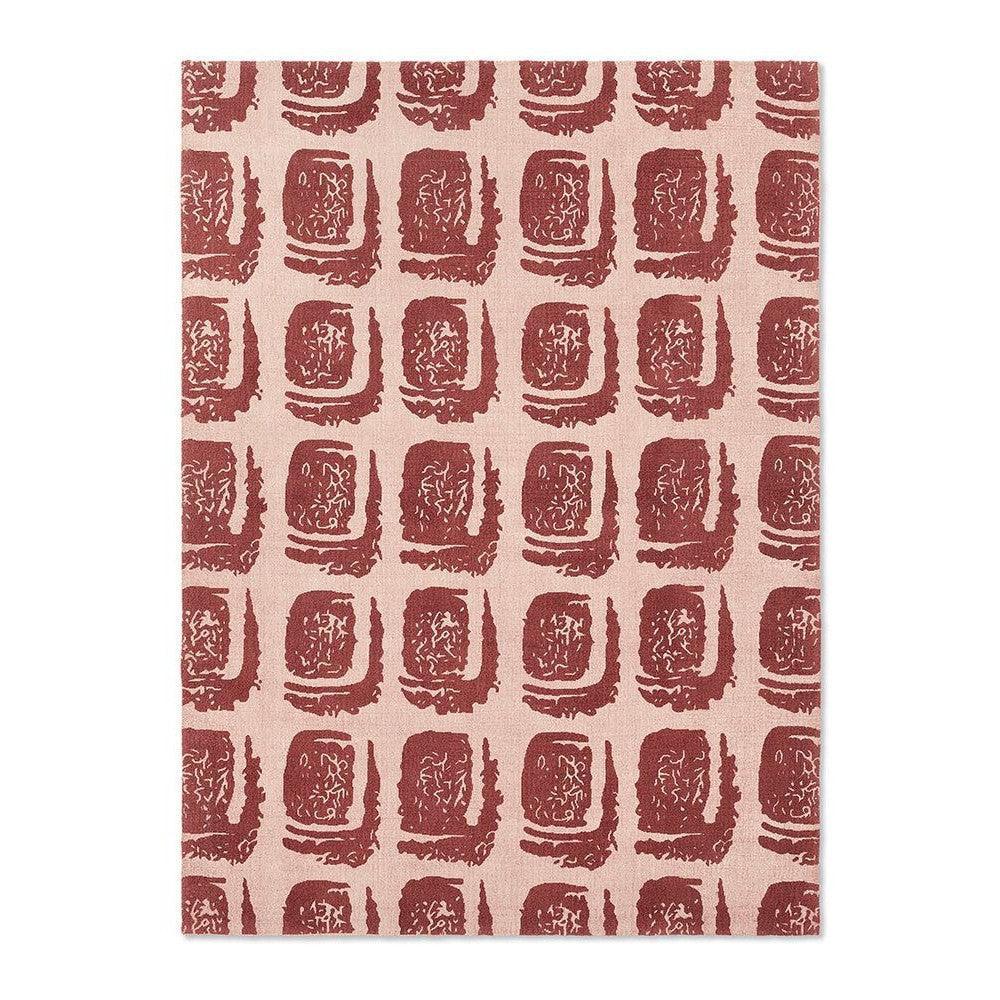 Ted Baker Woodblock Red Pure Cotton Designer Rug
