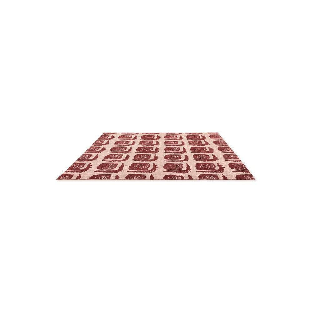 Ted Baker Woodblock Red Pure Cotton Designer Rug