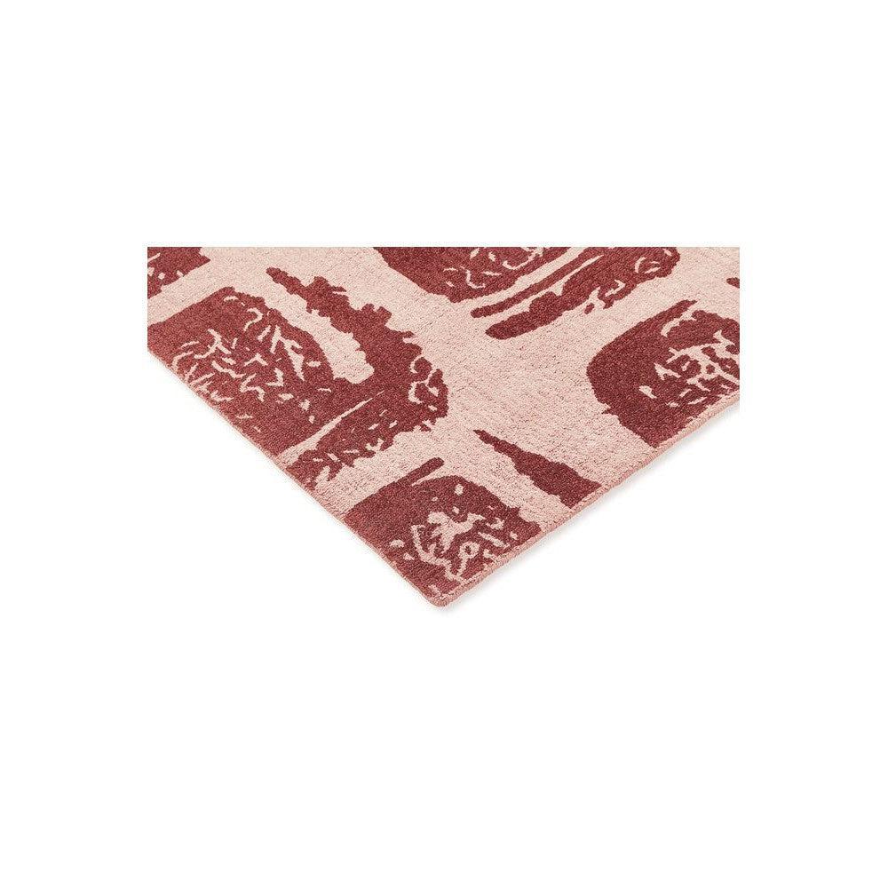 Ted Baker Woodblock Red Pure Cotton Designer Rug