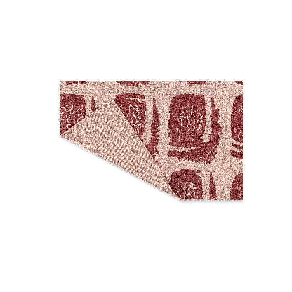 Ted Baker Woodblock Red Pure Cotton Designer Rug