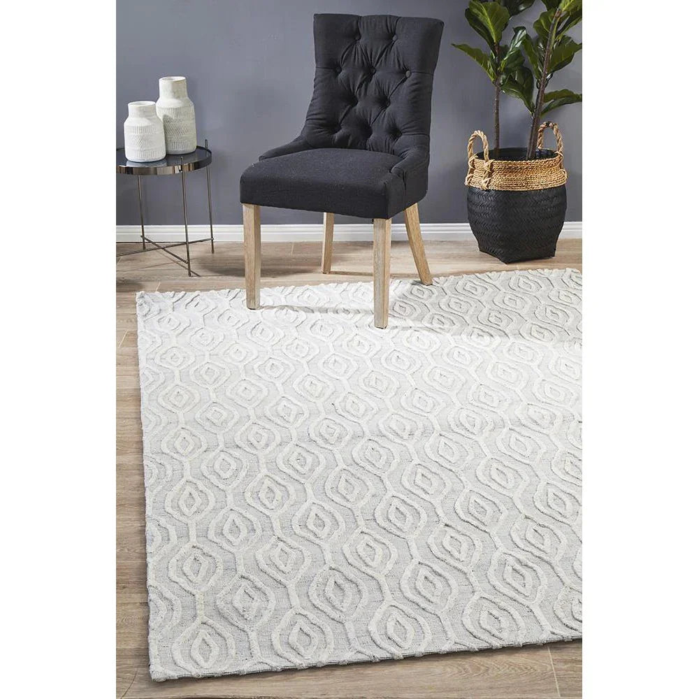 Visions Winter Wish White Modern Rug - ICONIC RUGS