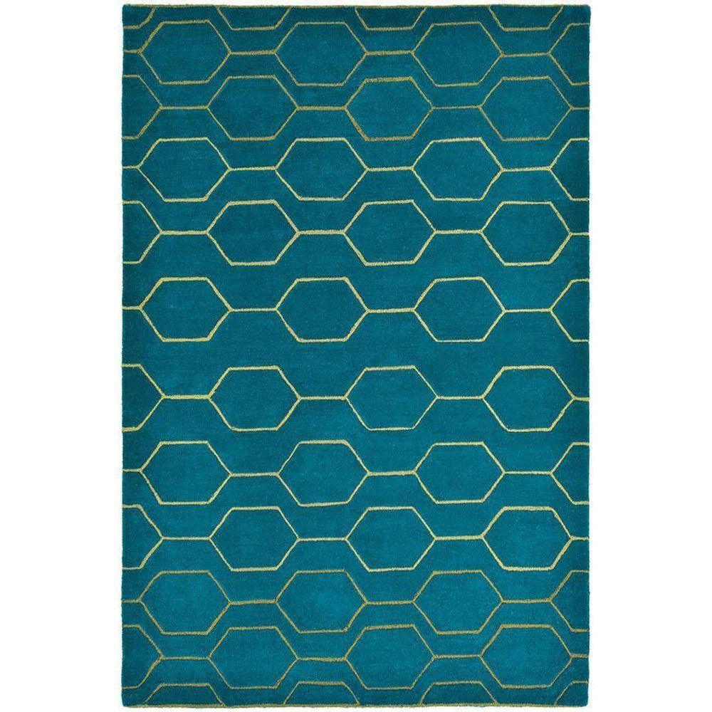 Wedgwood Arris Teal Wool & Viscose Designer Rug