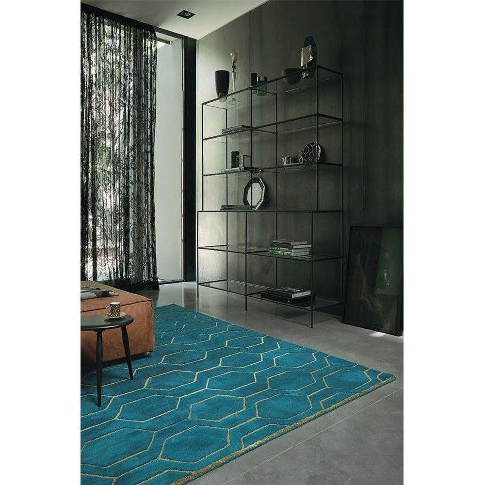 Wedgwood Arris Teal Wool & Viscose Designer Rug