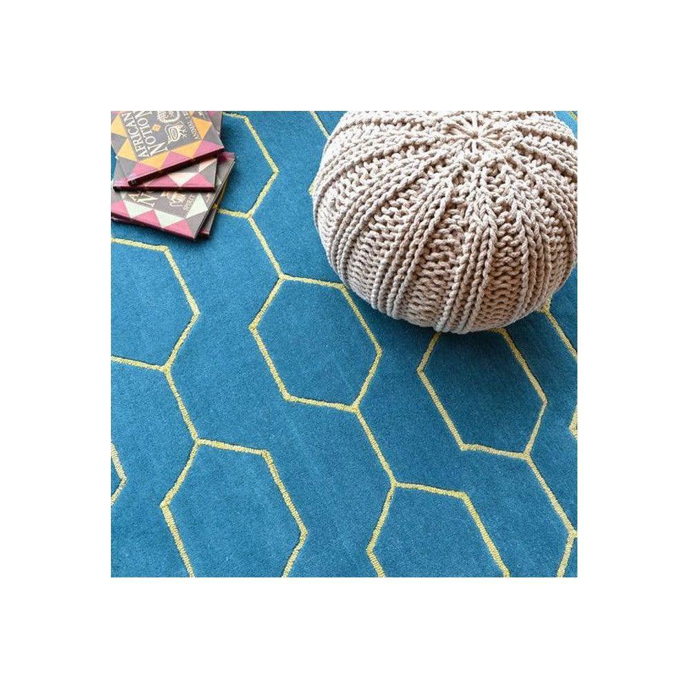 Wedgwood Arris Teal Wool & Viscose Designer Rug