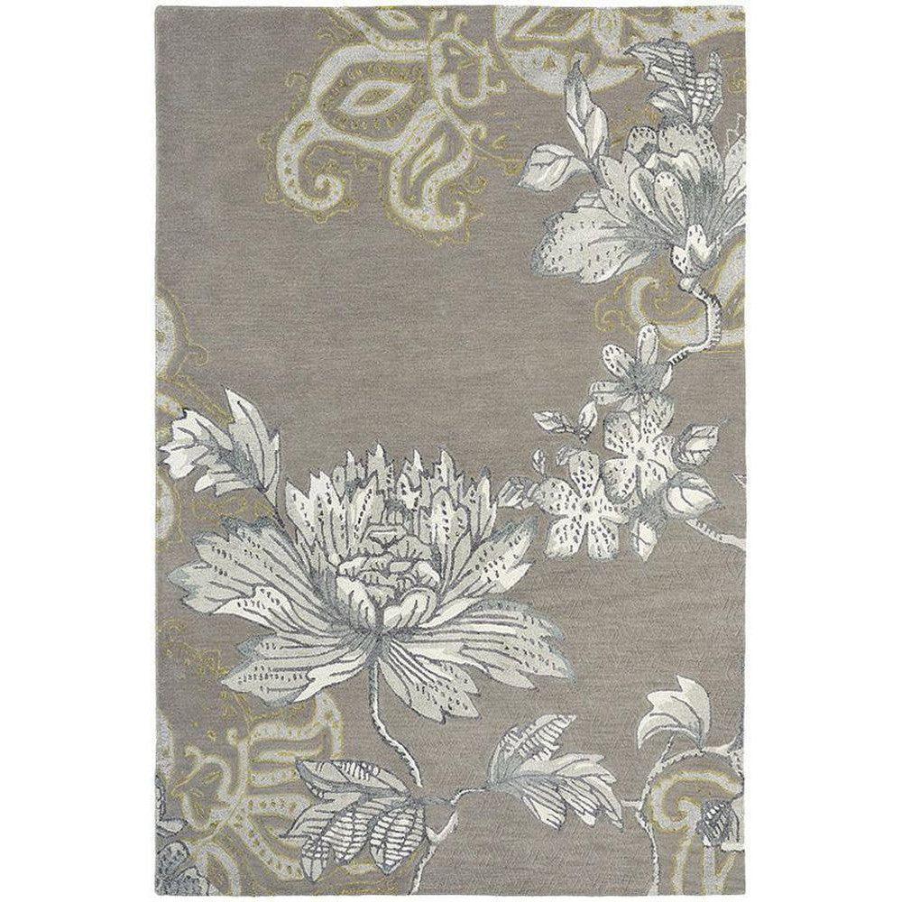 Wedgwood Fabled Floral Grey Wool & Viscose Designer Rug