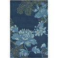 Wedgwood Fabled Floral Navy Wool & Viscose Designer Rug
