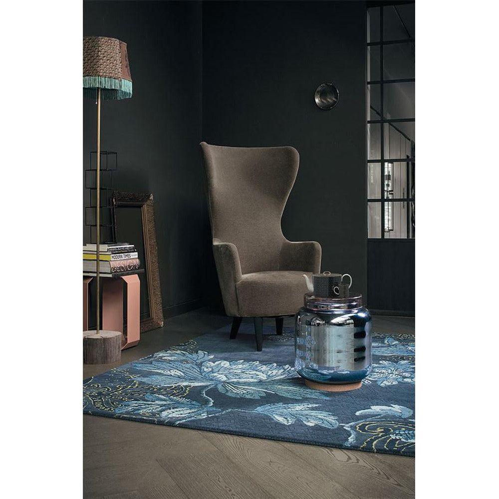 Wedgwood Fabled Floral Navy Wool & Viscose Designer Rug