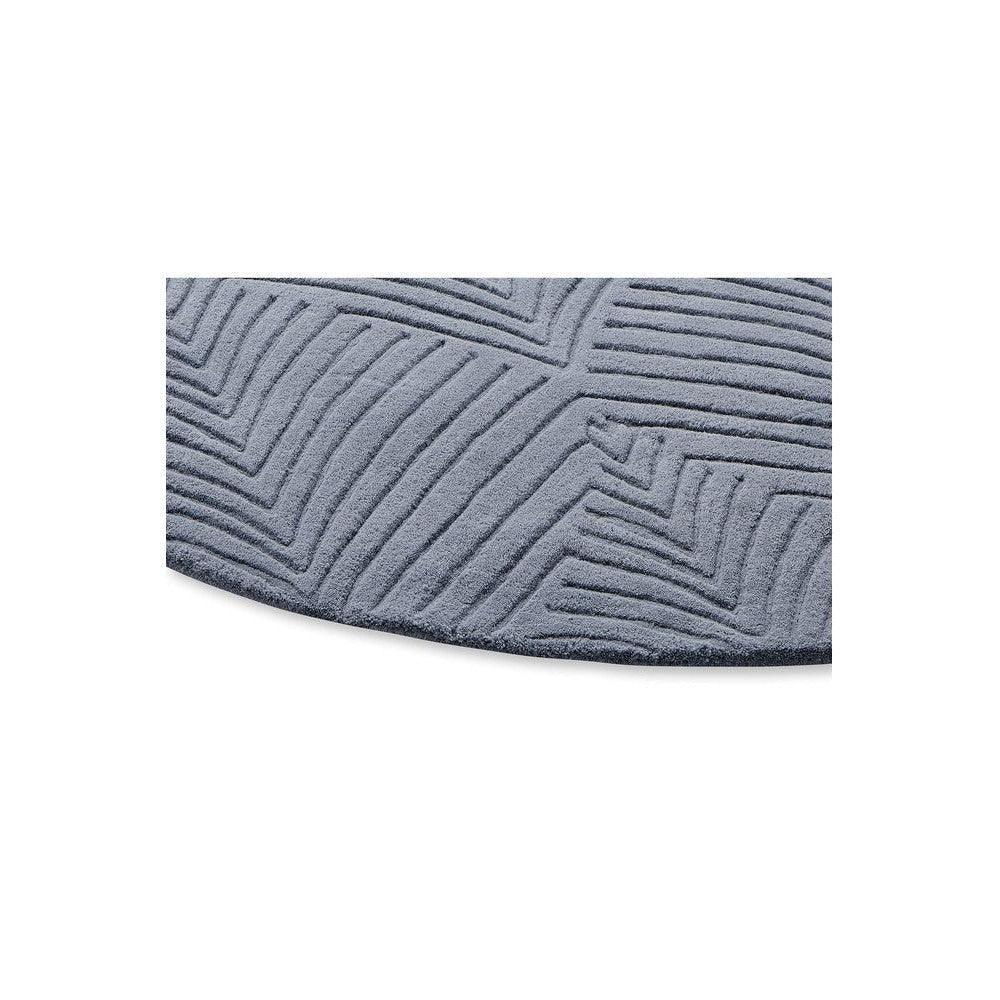Wedgwood Folia Cool Grey Pure Wool Designer Round Rug