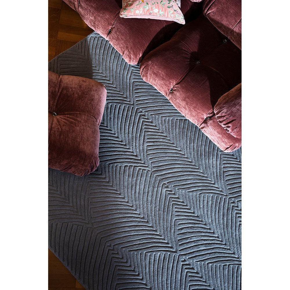 Wedgwood Folia Cool Grey Pure Wool Designer Rug
