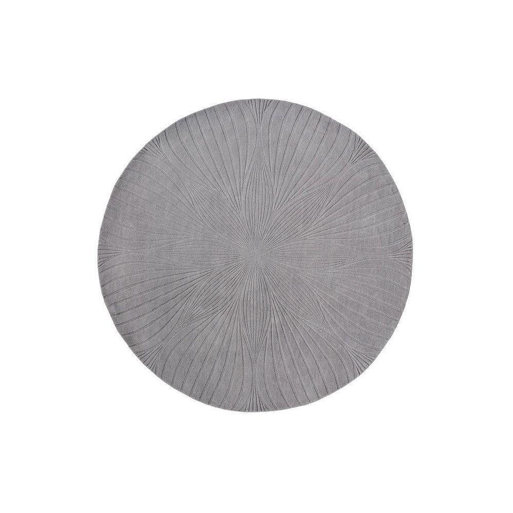 Wedgwood Folia Grey Pure Wool Round Designer Rug
