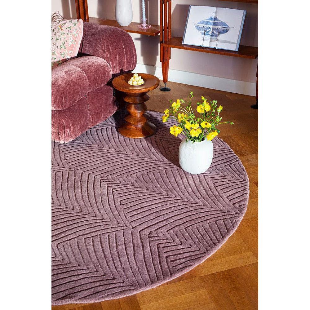 Wedgwood Folia Mink Pure Wool Designer Round Rug
