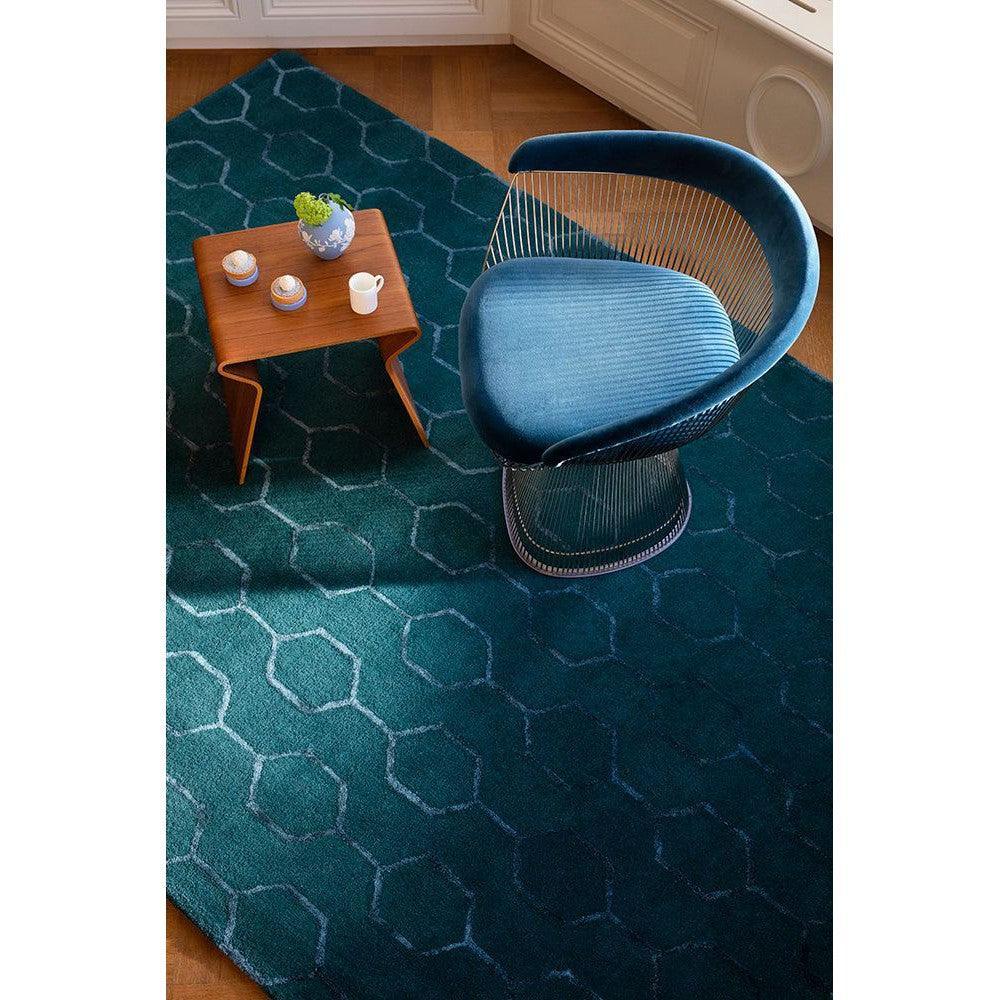 Wedgwood Gio Teal Wool & Viscose Designer Rug