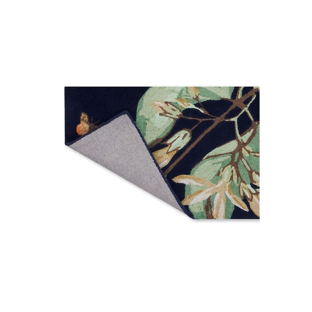 Wedgwood Hummingbird Navy Wool & Viscose Designer Rug