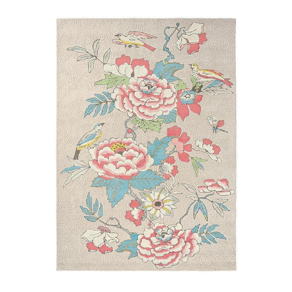 Wedgwood Paeonia Coral Wool & Viscose Designer Rug
