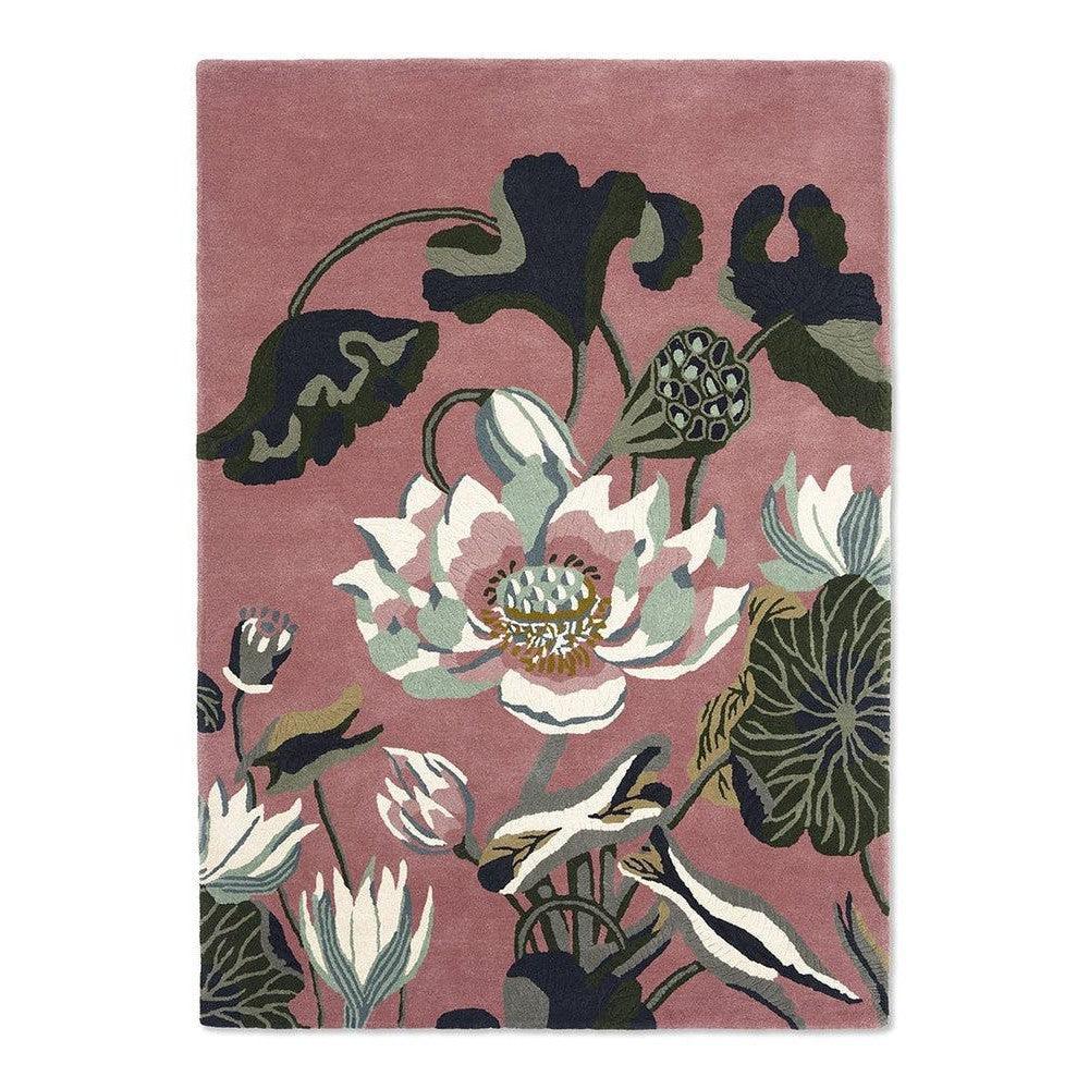 Wedgwood Waterlily Dusty Rose Pure Wool Designer Rug