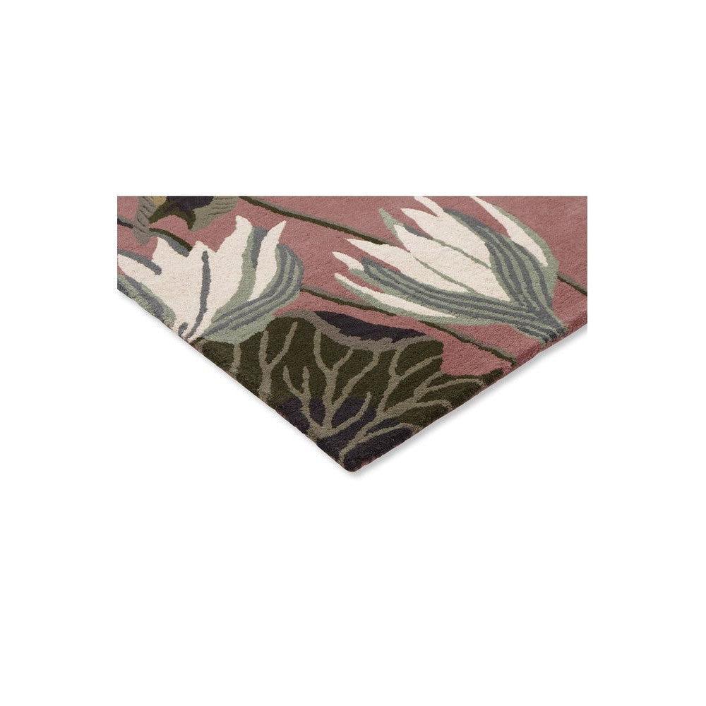 Wedgwood Waterlily Dusty Rose Pure Wool Designer Rug