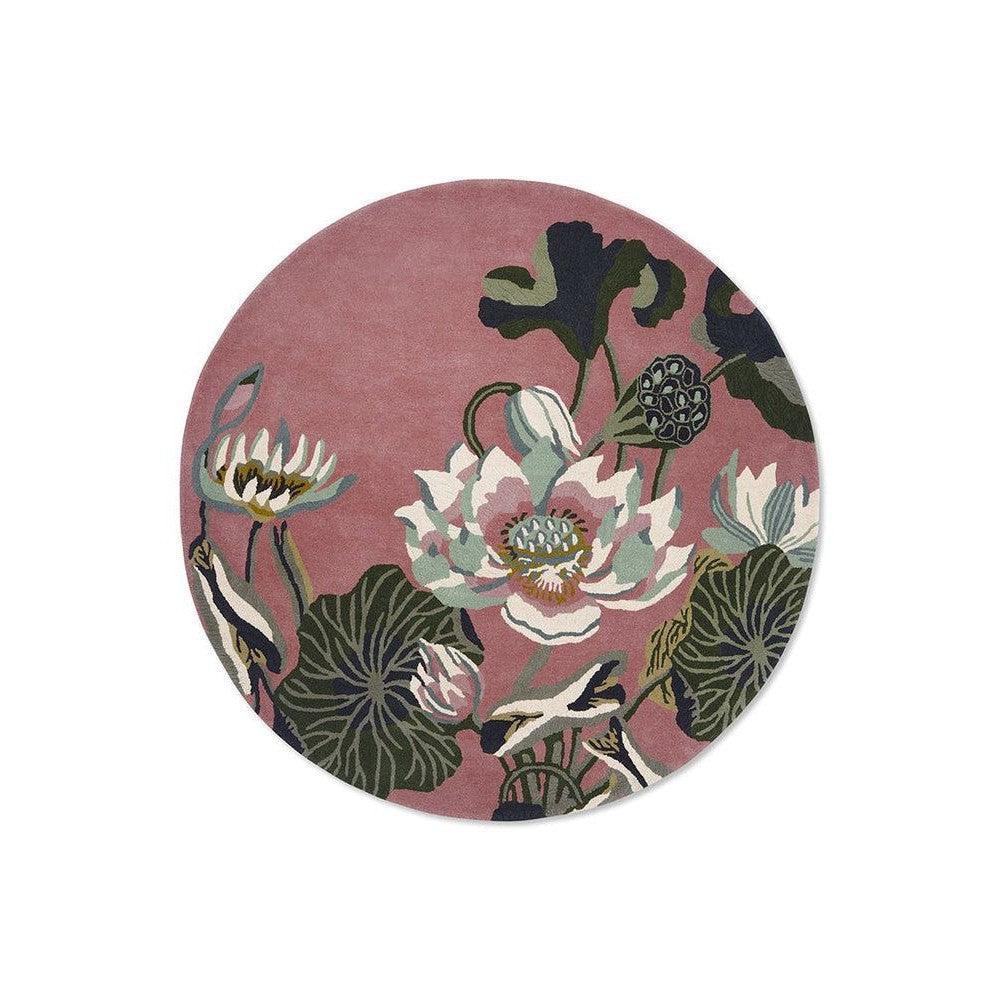 Wedgwood Waterlily Dusty Rose Pure Wool Designer Rug
