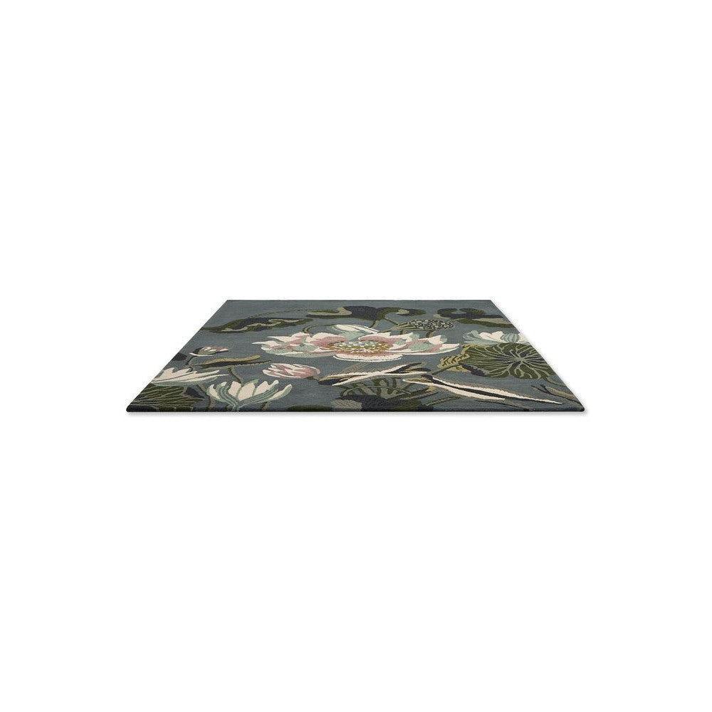Wedgwood Waterlily Midnight Pond Pure Wool Designer Rug