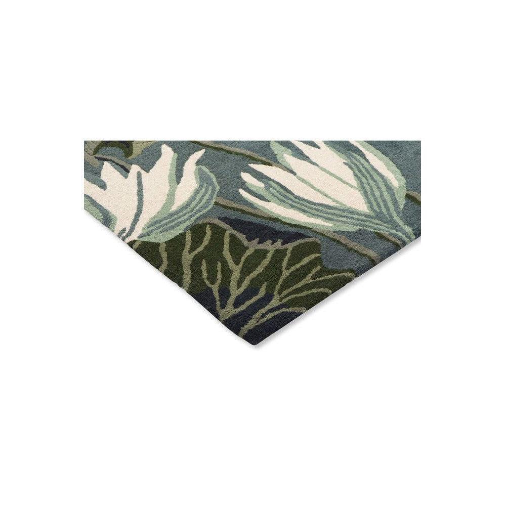 Wedgwood Waterlily Midnight Pond Pure Wool Designer Rug