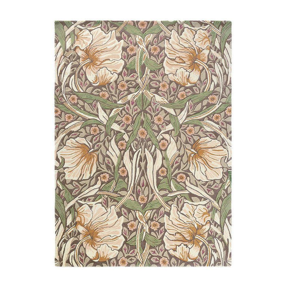William Morris Pimpernel Aubergine Pure Wool Designer Rug