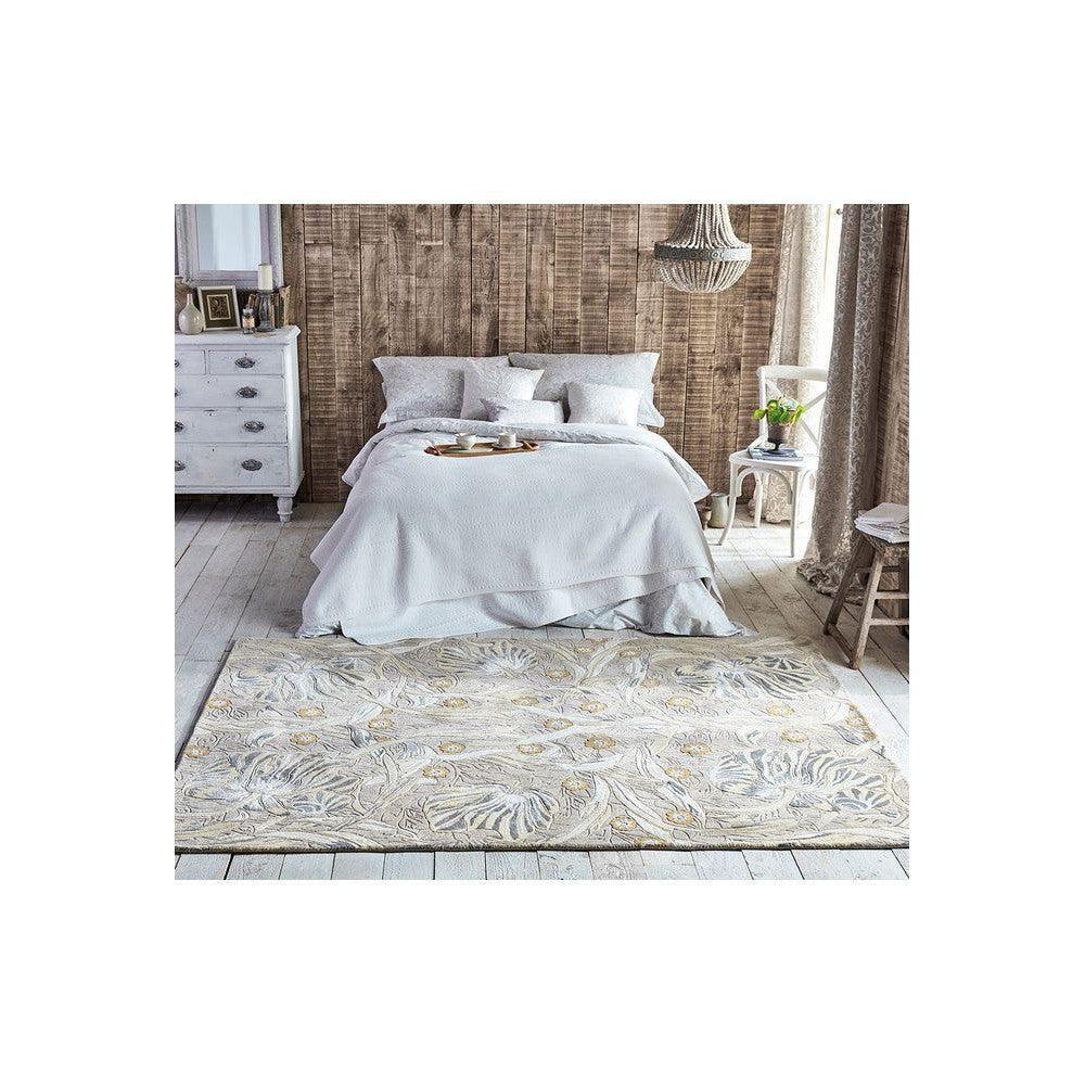 William Morris Pure Pimpernel Linen Wool & Viscose Designer Rug