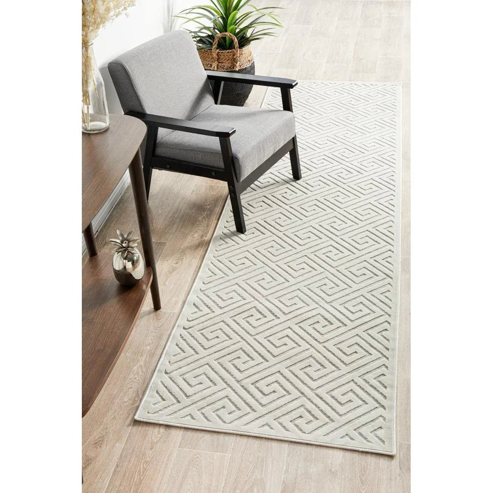 York Alice Natural White Runner Rug - ICONIC RUGS