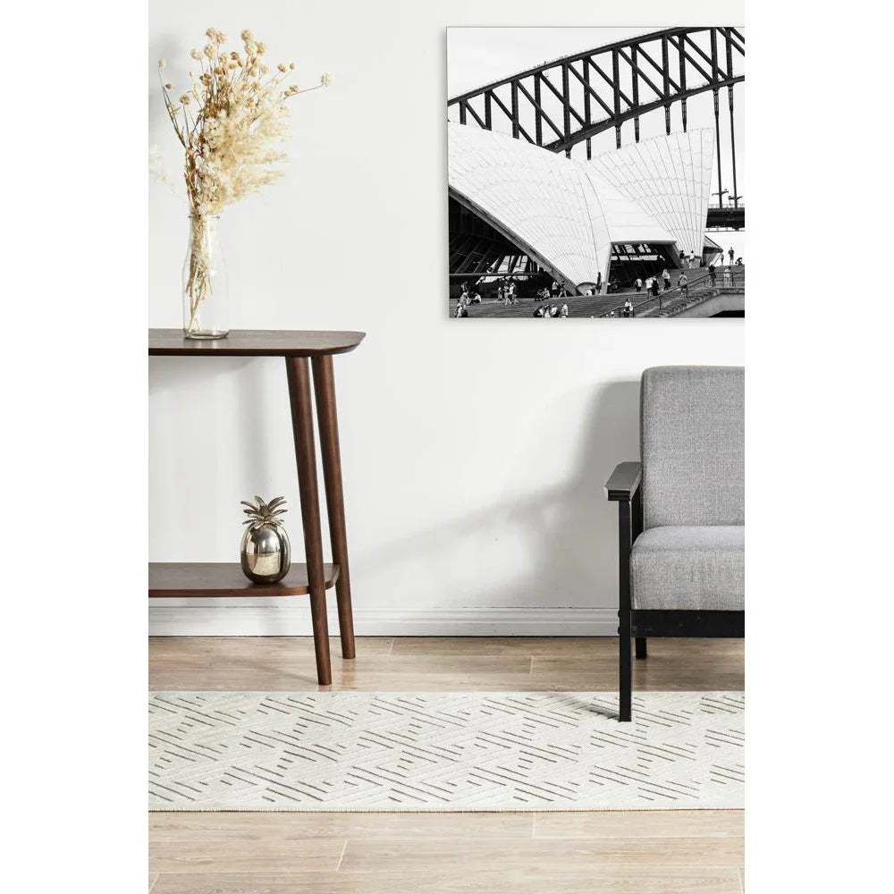 York Alice Natural White Runner Rug - ICONIC RUGS