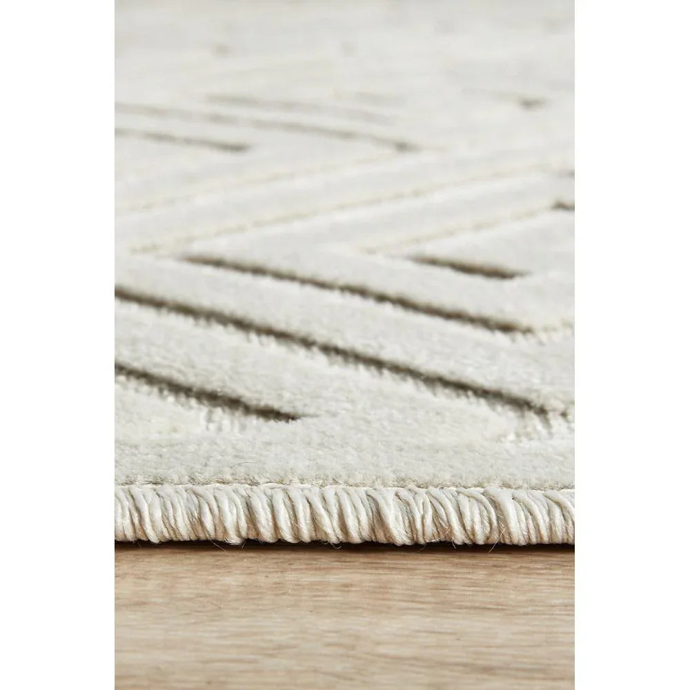 York Alice Natural White Runner Rug - ICONIC RUGS