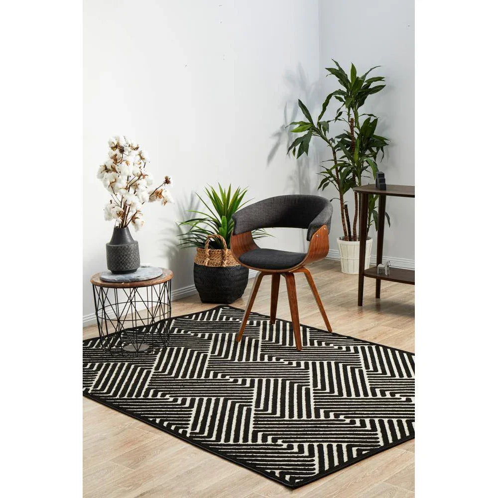 York Cindy Black & Gold Rug - ICONIC RUGS