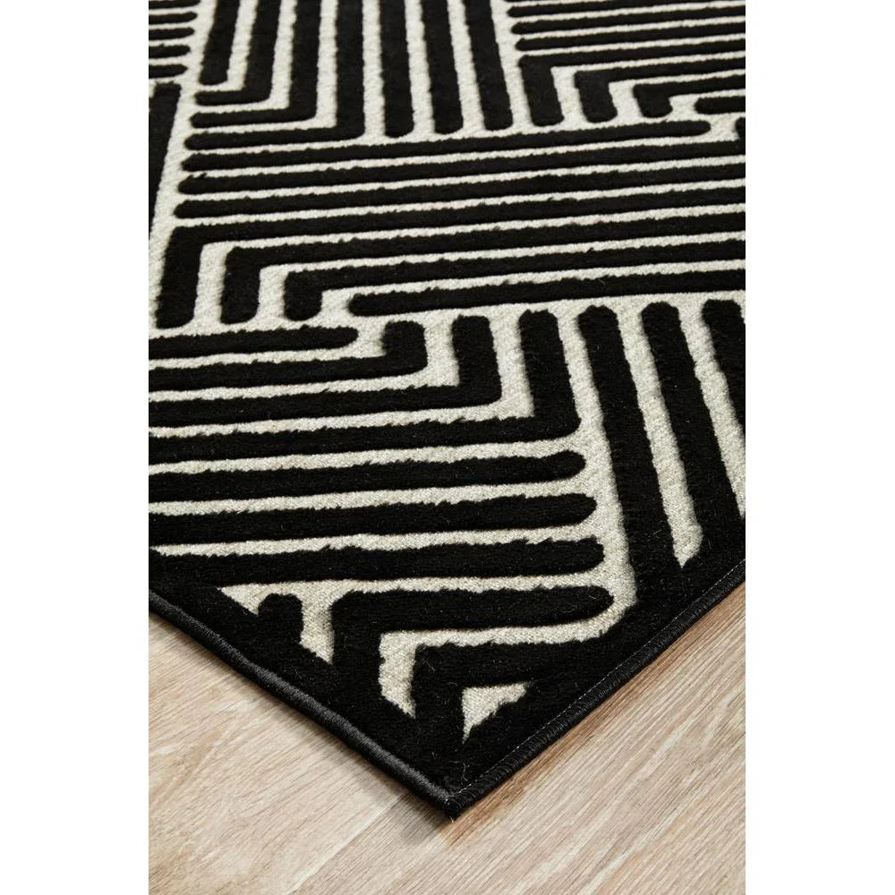 York Cindy Black & Gold Rug - ICONIC RUGS