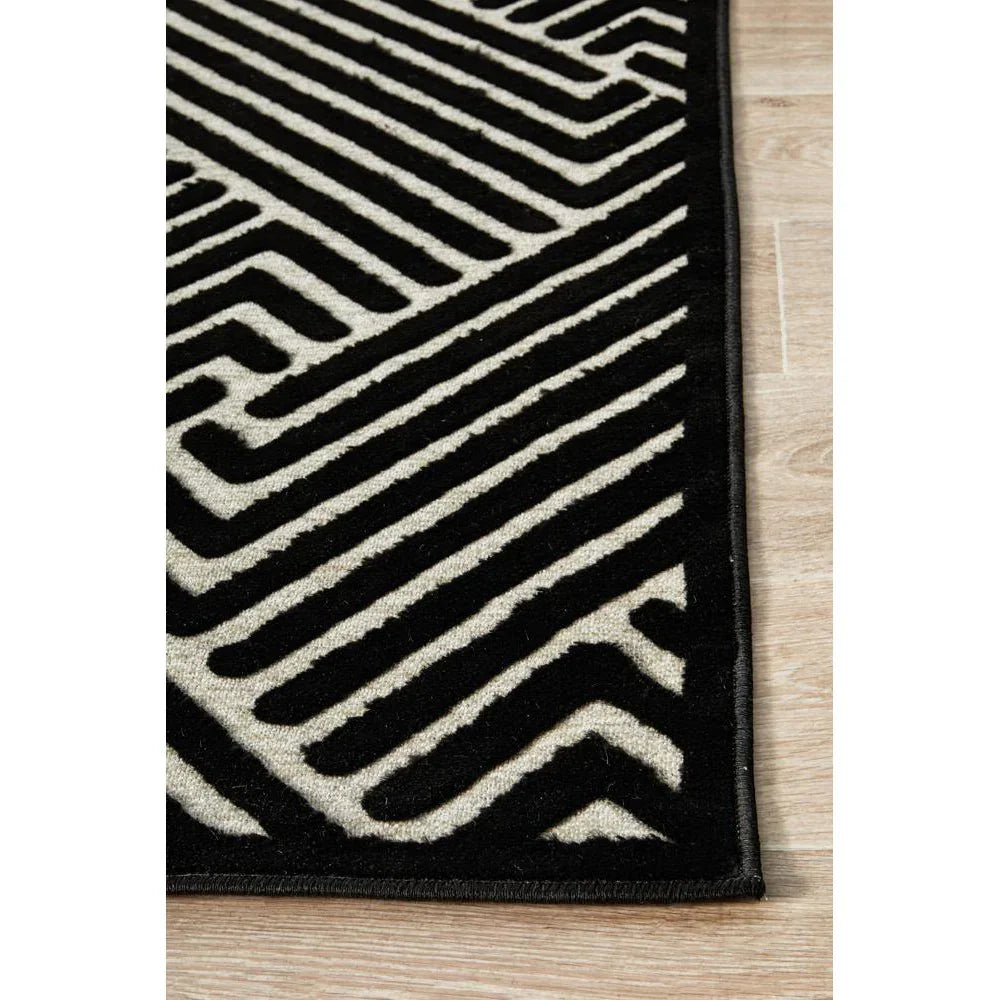 York Cindy Black & Gold Rug - ICONIC RUGS