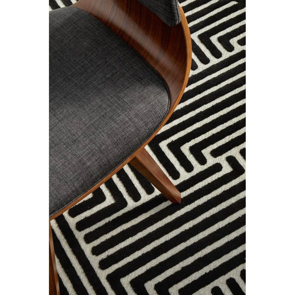 York Cindy Black & Gold Rug - ICONIC RUGS