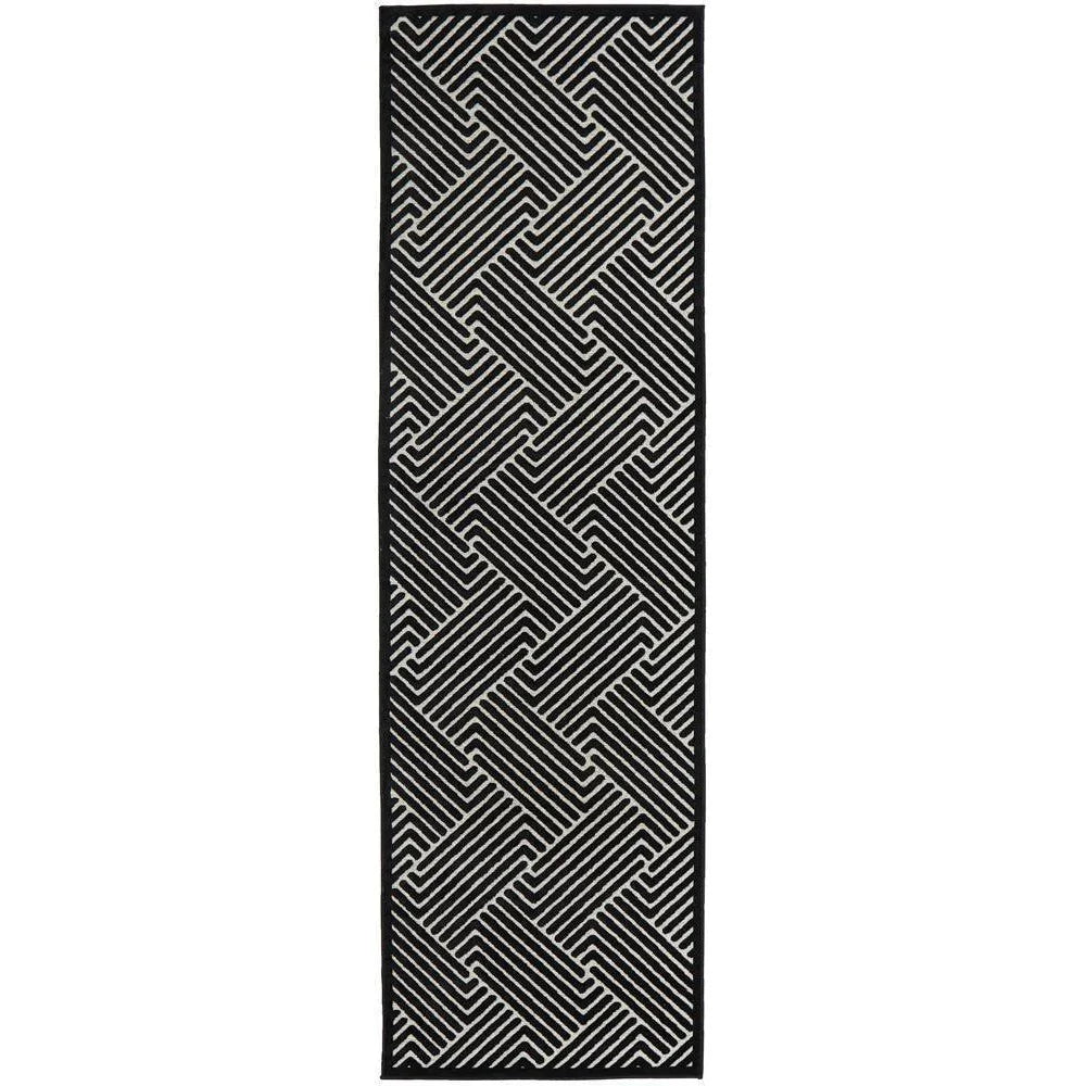 York Cindy Black & Gold Runner Rug - ICONIC RUGS