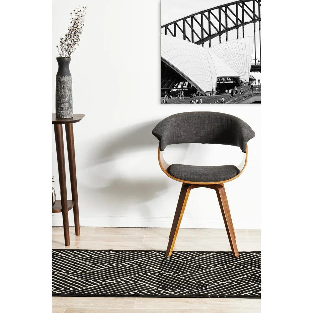 York Cindy Black & Gold Runner Rug - ICONIC RUGS