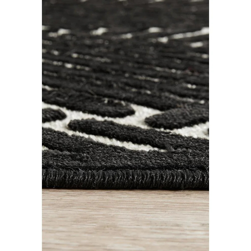 York Cindy Black & Gold Runner Rug - ICONIC RUGS