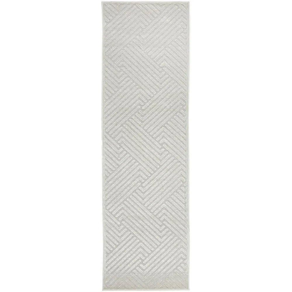 York Cindy  Natural White Runner Rug - ICONIC RUGS