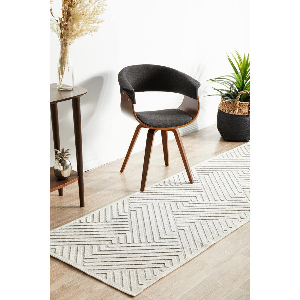 York Cindy  Natural White Runner Rug - ICONIC RUGS