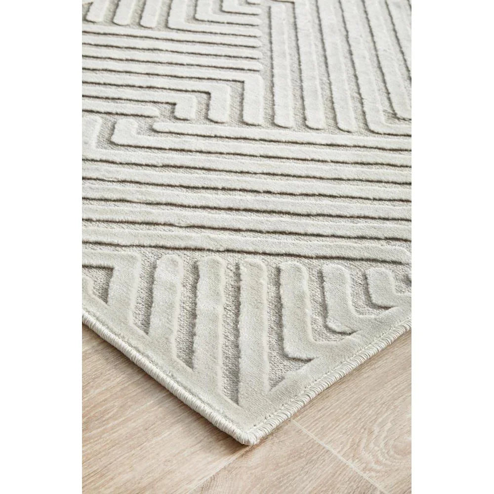 York Cindy  Natural White Runner Rug - ICONIC RUGS