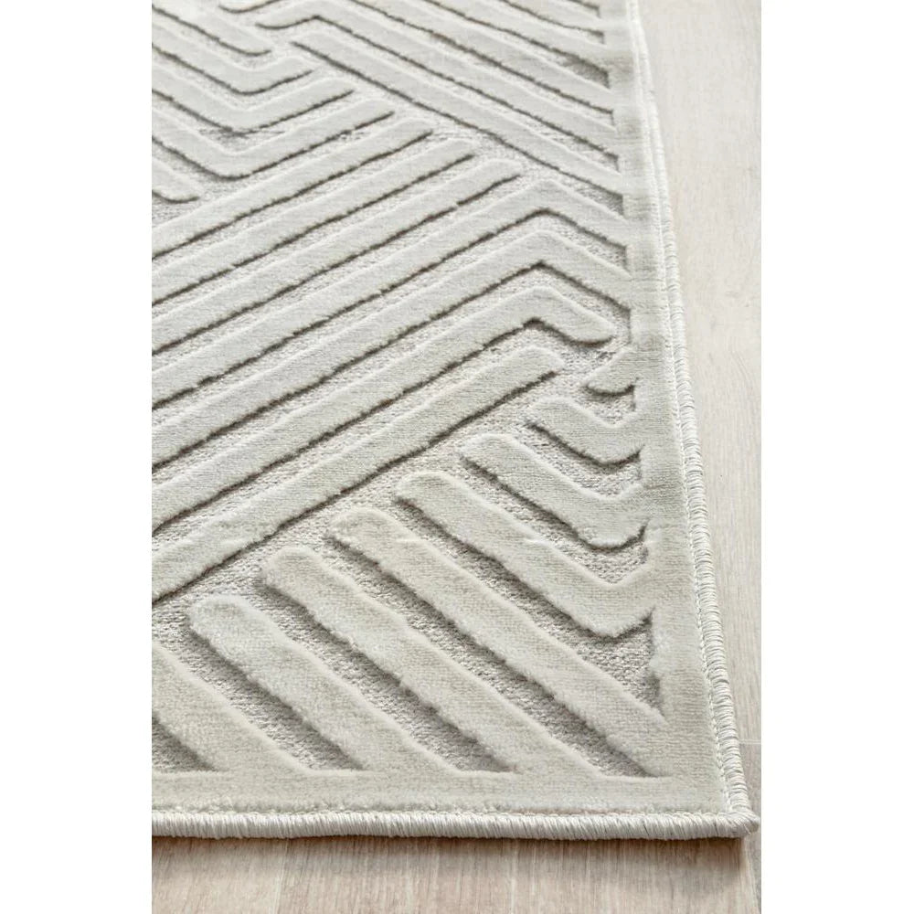 York Cindy  Natural White Runner Rug - ICONIC RUGS
