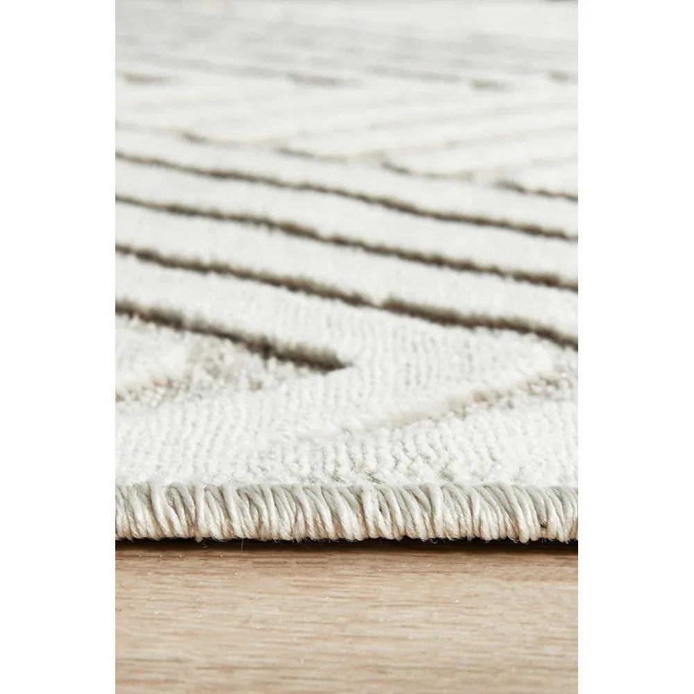 York Cindy  Natural White Runner Rug - ICONIC RUGS