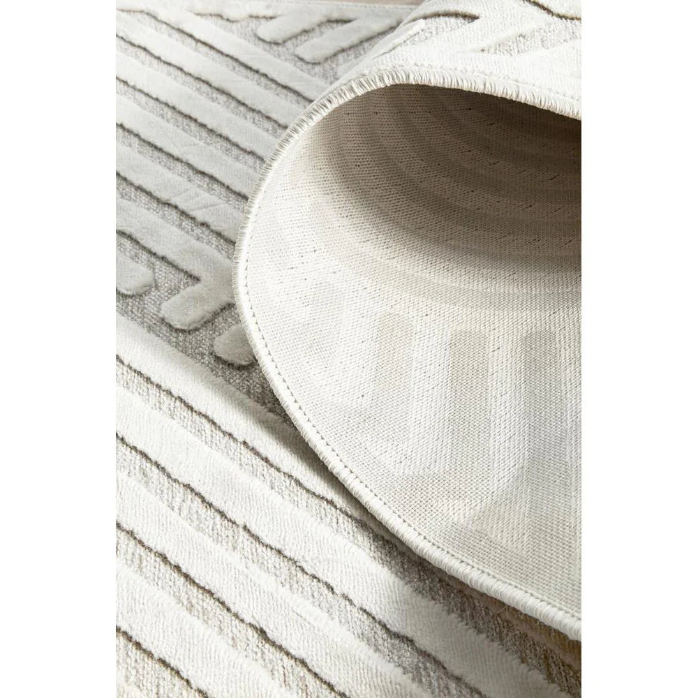 York Cindy  Natural White Runner Rug - ICONIC RUGS