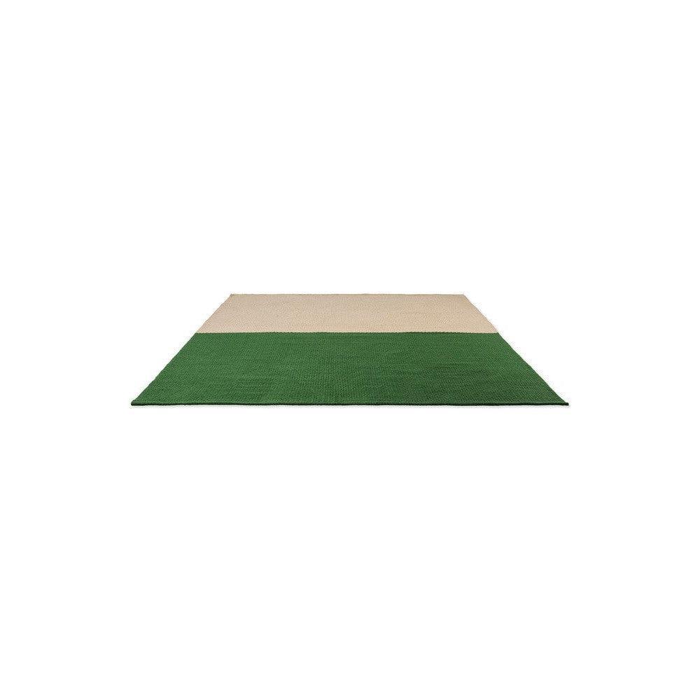 Brink & Campman Deck Spring Green Outdoor Rug featuring two-tone block pattern in spring green and beige on white, power-loomed polypropylene