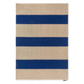 Brink & Campman Deck Electric Blue Outdoor Rug featuring bold horizontal stripes in electric blue and beige on white, machine-woven polypropylene