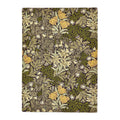 Morris & Co Bower Twining Vine Green Designer Rug featuring botanical vine pattern in olive, sage, cream, mustard on dark green, hand-tufted wool