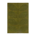 Orla Kiely Solid Stem Fern rug featuring leaf pattern in olive green on olive background, hand-tufted wool
