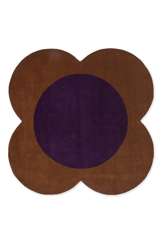 Orla Kiely Flower Spot Chestnut/Violet Designer Rug
