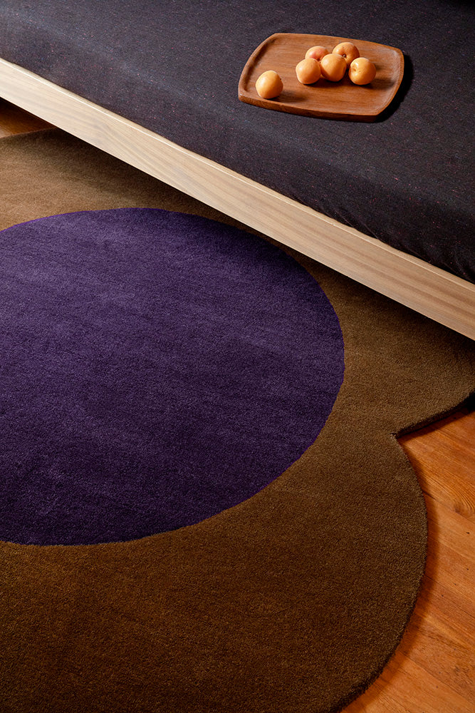 Orla Kiely Flower Spot Chestnut/Violet Designer Rug